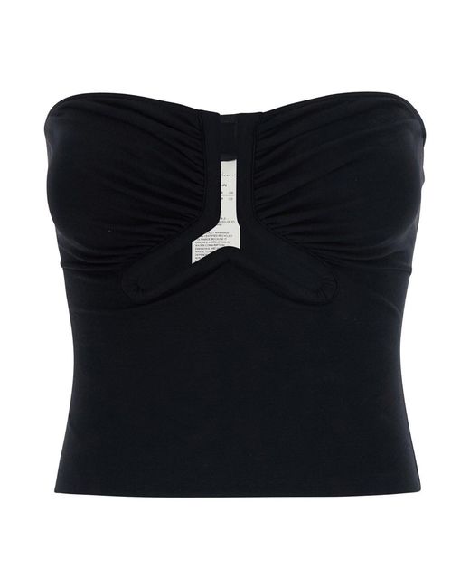 Rick Owens Black 'Alannah' Top With Corset Design And Cut-Out On The F