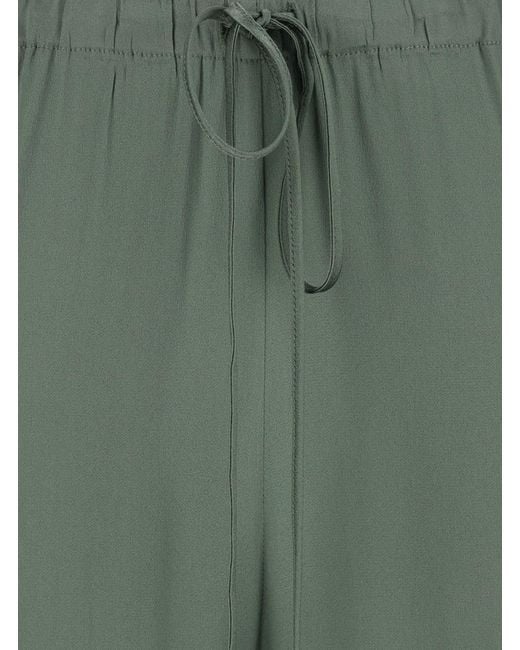 Semicouture Green Pants With Elastic Waist And Drawstring