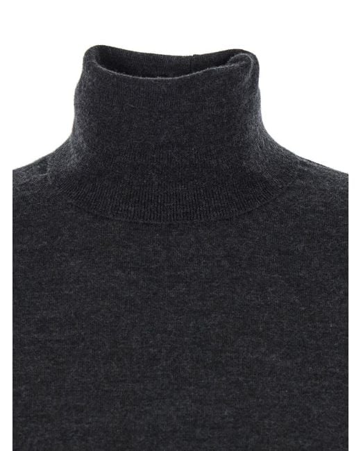 Max Mara Blue Solid Turtle Neck Sweater