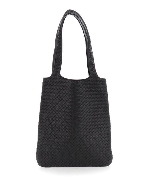 Bottega Veneta Black 'Veneto' Shoulder Bag With Intrecciato Motif for men