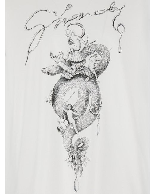 Givenchy White Crewneck T-Shirt With Maxi Logo Print On The Front for men