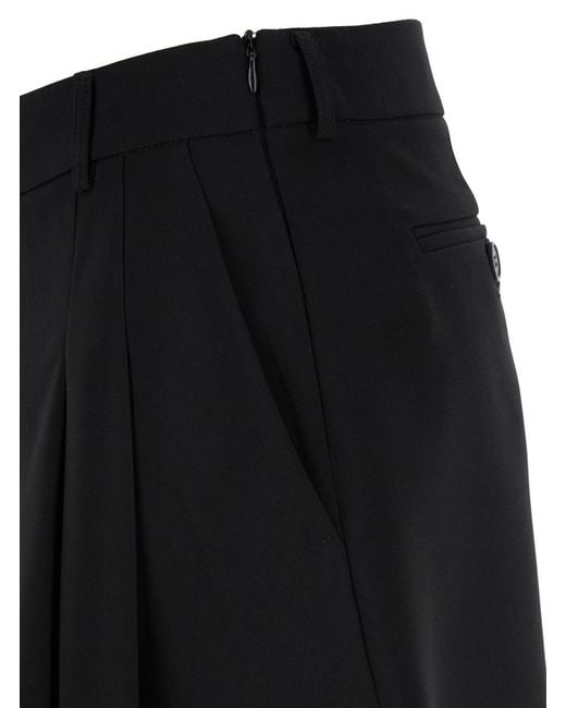 Le Plain Black Mini Pleated Skirt With Belt Loops