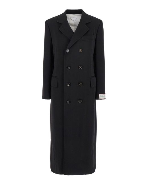 Bottega Veneta Black Coat With Notched Revers