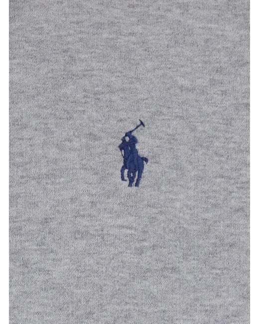 Felpa Con Cappuccio Con Coulisse E Ricamo Cavallino di Polo Ralph Lauren in Gray da Uomo