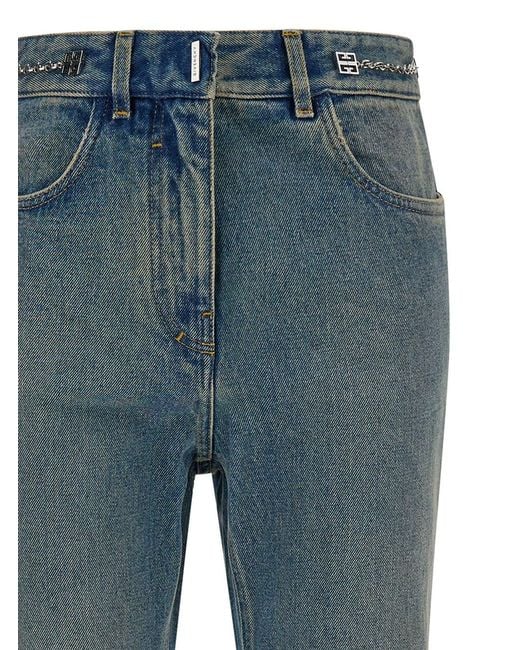Givenchy Blue Light Bootcut Jeans With 4G Detail