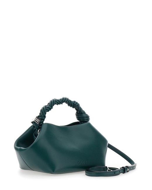 Ganni Green Handbag With Leather Details