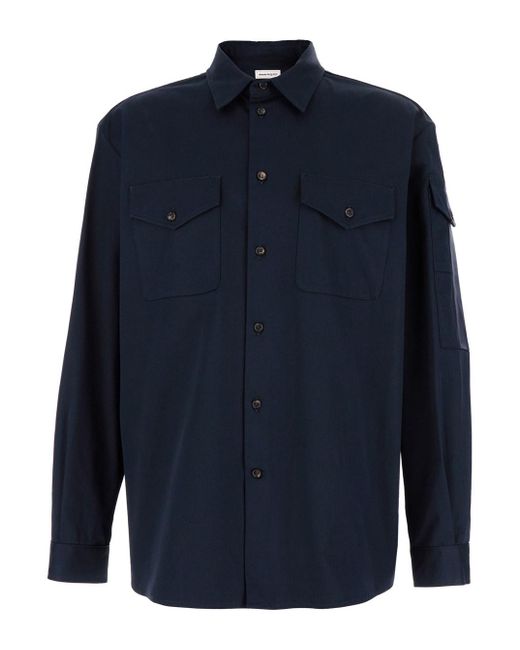 Alexander McQueen Blue Shirt With Buttons for men