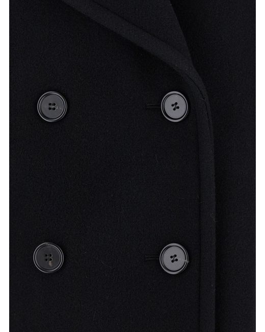Chloé Black Chloã Double-Breasted Jacket With Notched Wide Revers And Dropped Shoulders