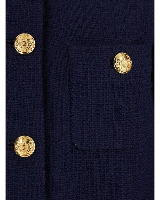 Valentino Blue Caban With Notched Revers Collar And Long Sleeves