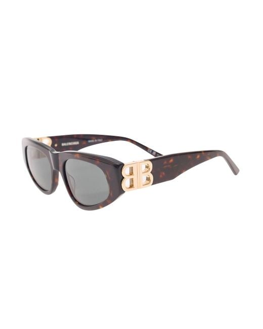 Balenciaga Dinasty Sunglasses With Bb Logo In Acetate Brown Woman