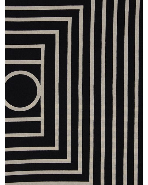 Totême  Black Square Scarf With Logo Print On The Front