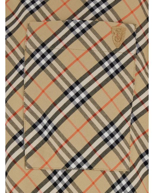 Burberry Natural Shirt With All-Over Vintage Check Motif for men