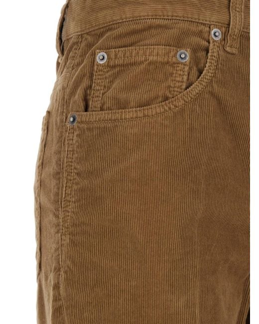 Pantaloni 'Clyde' Con Patch Logo Sul Retro di Saint Laurent in Natural