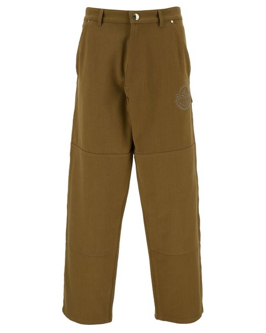 Moncler Genius Green Pants With Moncler X Roc Nation By Jay-Z Logo Emb for men