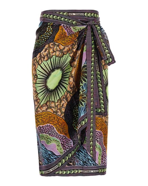 VLISCO DIALOGUES Multicolor Skirt La Lune With Print And Tech Fabric W