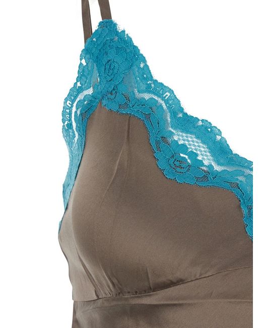 Gold Hawk Blue Shirt Two-Tone With V-Neck And Spaghetti Straps