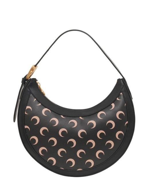 MARINE SERRE Gray 'Moon Eclipse Mini' Shoulder Bag With All-Over Mono