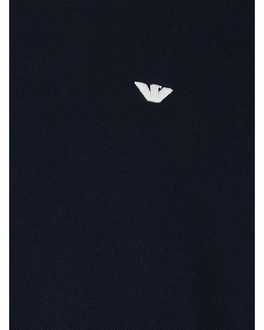 Emporio Armani Blue Polo Shirt Cotton for men