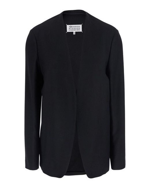 Maison Margiela Blue Jacket With Collar And Long Sleeves