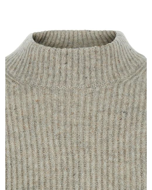 Brunello Cucinelli Gray Turtleneck Cashmere Sweater