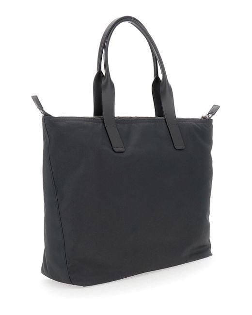 Borsa Shopping Con Due Manici Superiori E Placca Logo di Dolce & Gabbana in Black da Uomo