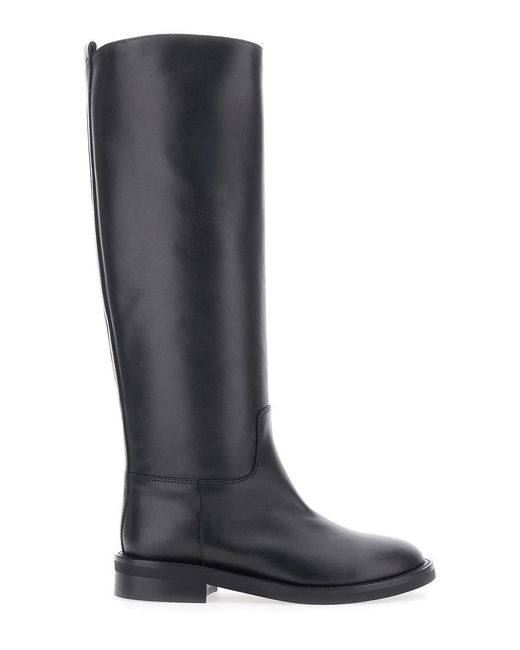 Via Roma 15 Black Slip-On Boots With Round Toe