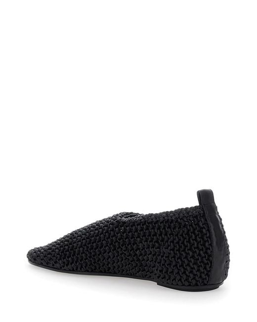 Totême  Black Woven Leather Ballerina