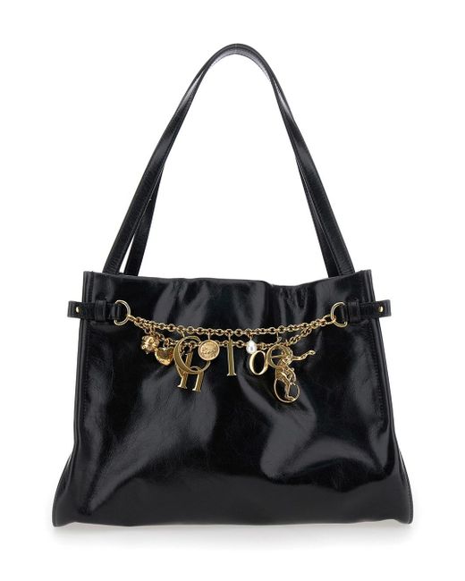 Borsa A Spalla Con Charms Metallici E Dettagli A Catena di Chloé in Black