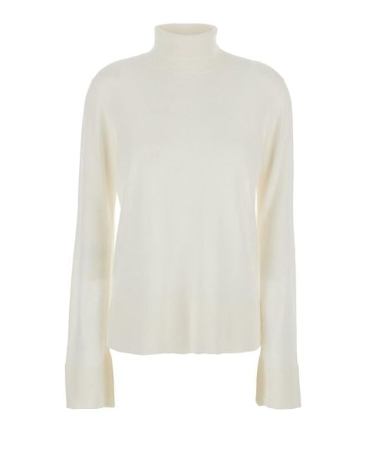 Maglione A Collo Alto Con Maniche Con Spacchi Laterali di Totême  in White