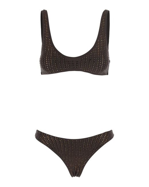 VENUJA Brown Bikini With Bra And High-Waisted Brazilian