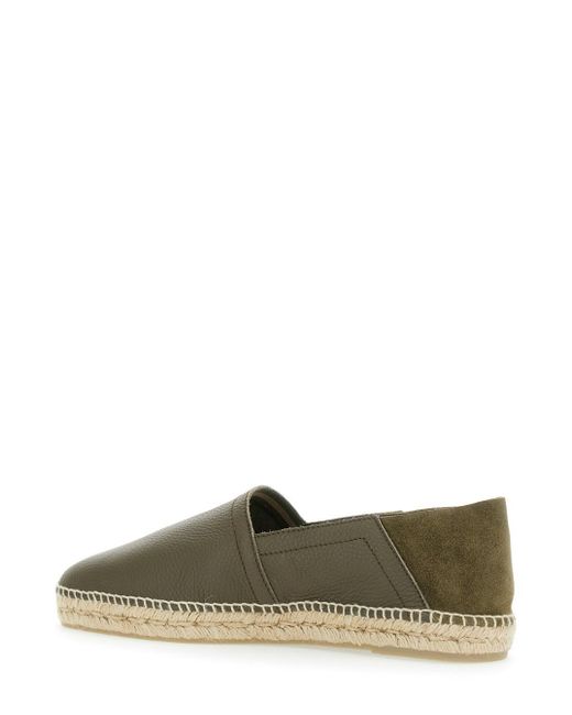 Castaner Green 'Polo' Espadrillas With Braided Raphia Sole for men