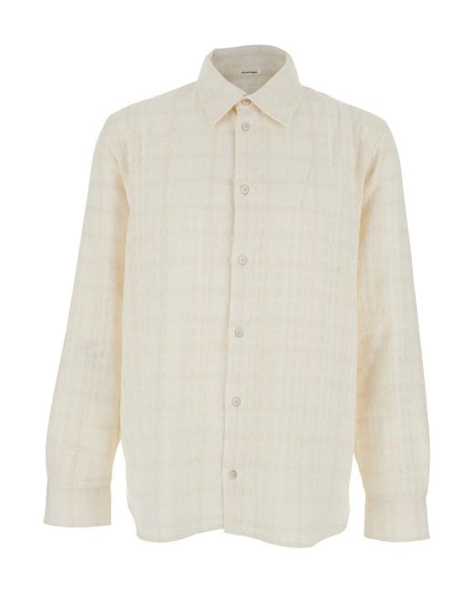 Won Hundred White 'Adriel' Shirt With Classic Collar And Long Sleeves for men