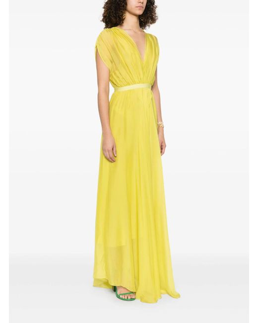 Forte Forte Green Long Dress With V-Neck