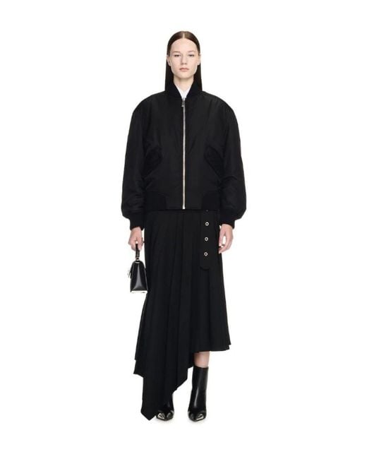 Off-White c/o Virgil Abloh Black Blak Bomber Jacket With Tonal Logo Embroidery