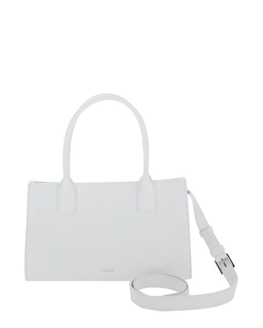 Versace White 'Medusa 95' Tote Bag With Logo Detail