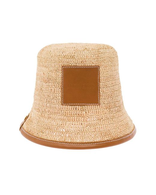 Jacquemus Natural 'Le Bob Soli' Bucket Hat With Logo Patch for men