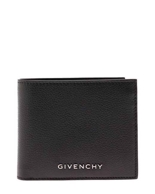 Givenchy Black Bifold Wallet With Silver-tone Logo In Calf Leather for men