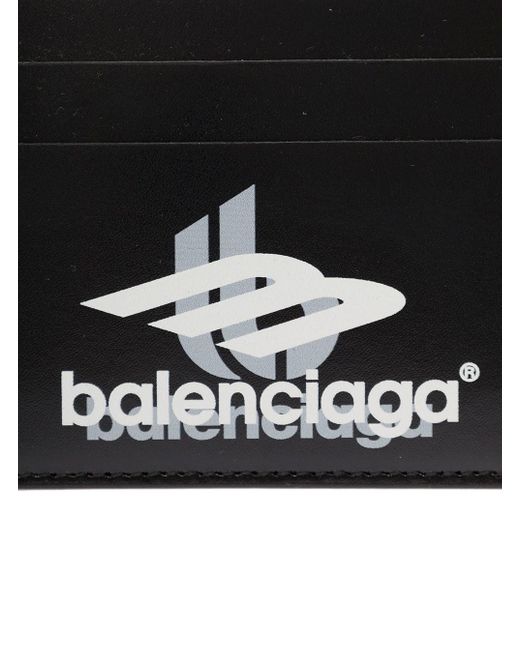 Balenciaga Black Card-Holder With Layered Sports Motif for men