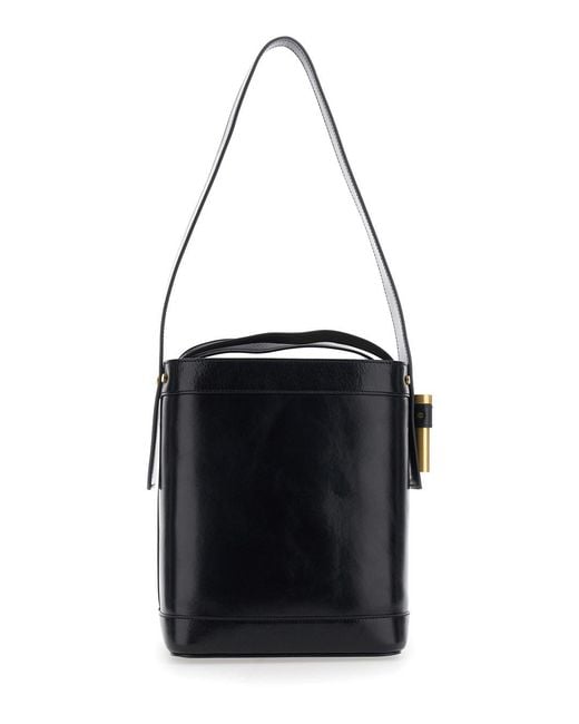 Versace Black Bucket Bag With Leather Handle