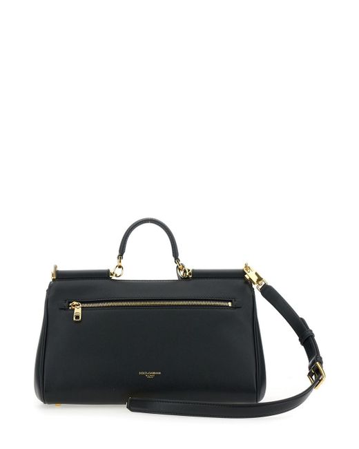Dolce & Gabbana Black Handbag With Padlock Detail And Adjustable And Removable Shoulder Strap
