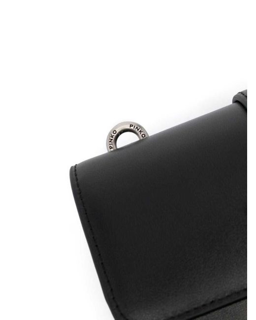 Pinko Black 'Mini Love Bag Icon' Shoulder Bag With Logo Patch