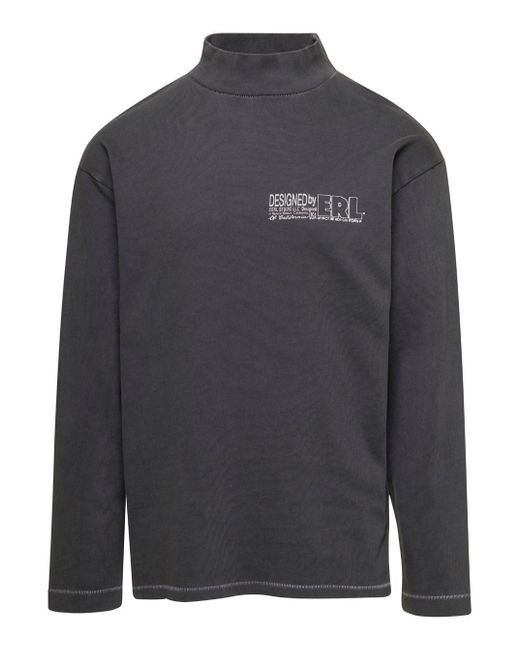 ERL Gray Pullover With Printed Logo
