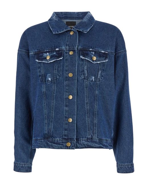Cultura Blue Jacket With Branded Buttons for men