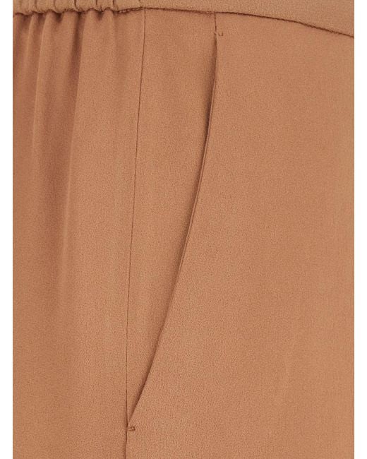 Forte_forte Natural Satin High Waist Pants With Acetate And Viscose Compo