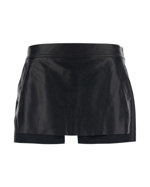Rick Owens Black 'Fog' Miniskirt With Cut-Out On The Front And Rear Zip Closure