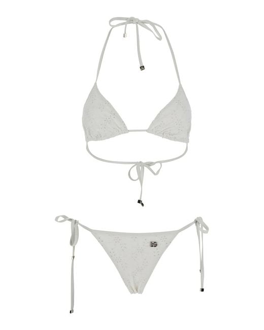 Dolce & Gabbana White Bikini Triangle