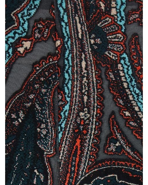 Etro Black High-Waisted Devorè Pants With Pockets