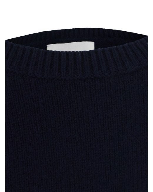 Lisa Yang Blue Veira Sweater With V-Neck And Long Sleeves