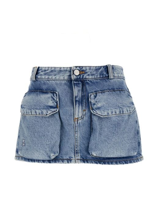 ICON DENIM Blue 'Gio' Mini Skirt With Patch Pockets