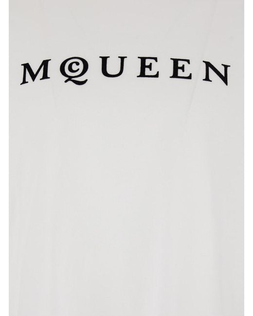 McQueen White T-Shirt With Logo for men